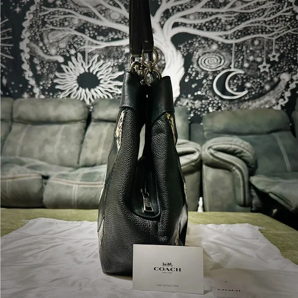 Rare Vintage Coach Y2K soho shoulder bag Black and Cream Checkered tote bag - Picture 12 of 17